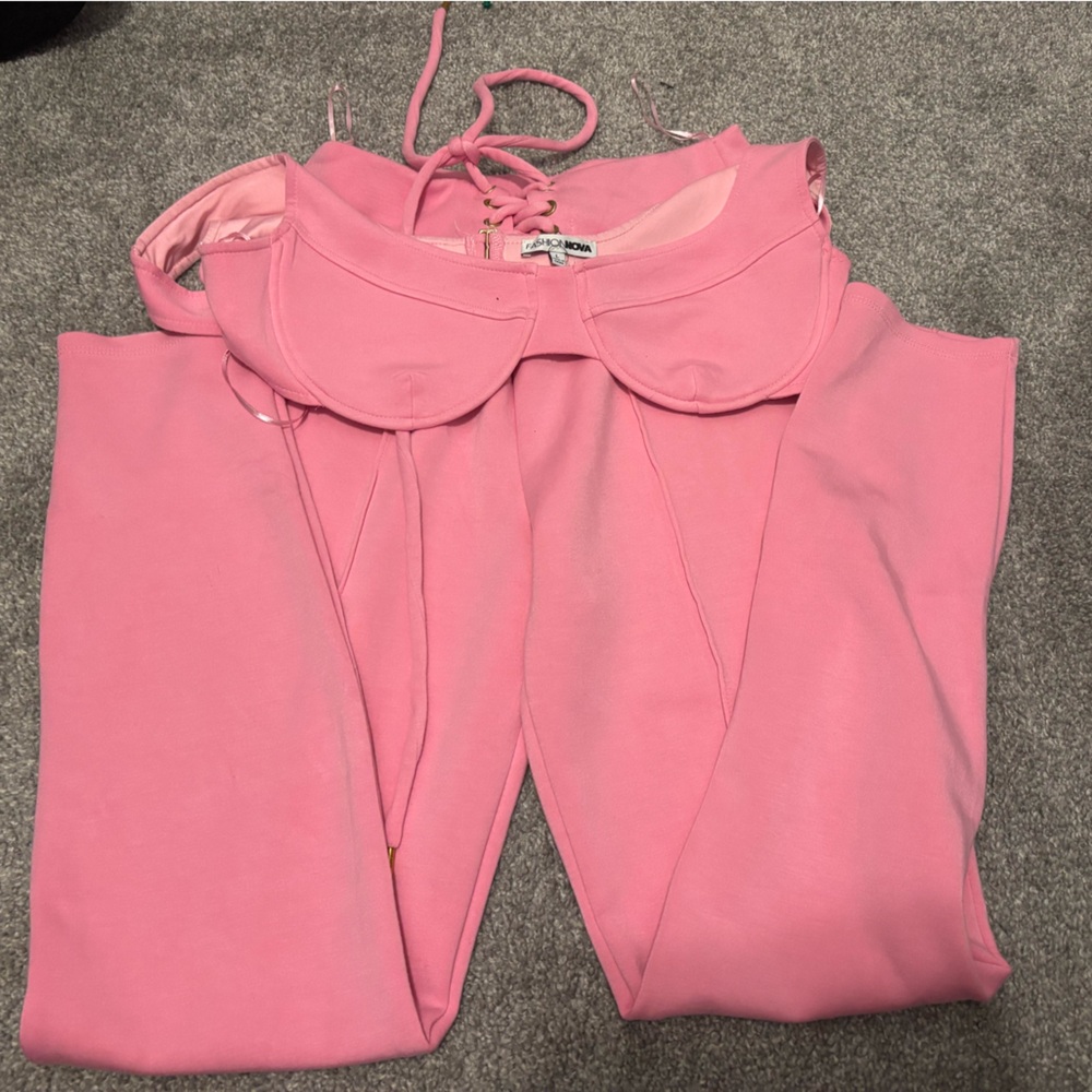 Fashion NOVA Pink Joggers and Top Set